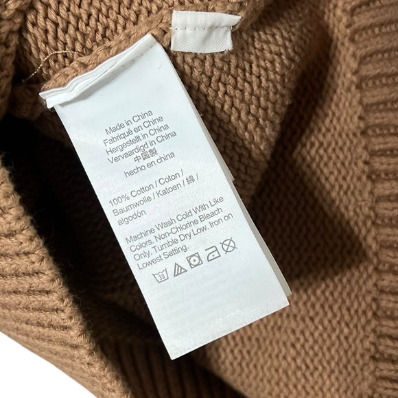 J.CREW Cotton Wide Sleeve Sweater Pullover Tan Top - Picture 7 of 8